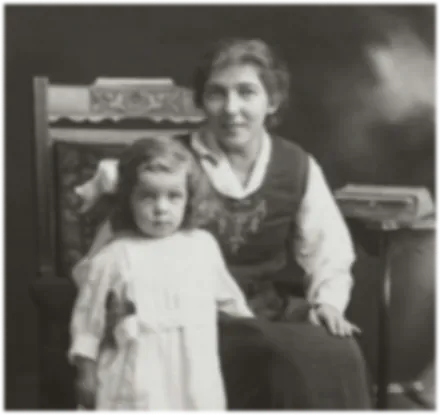 Blurred old family photo before restoration