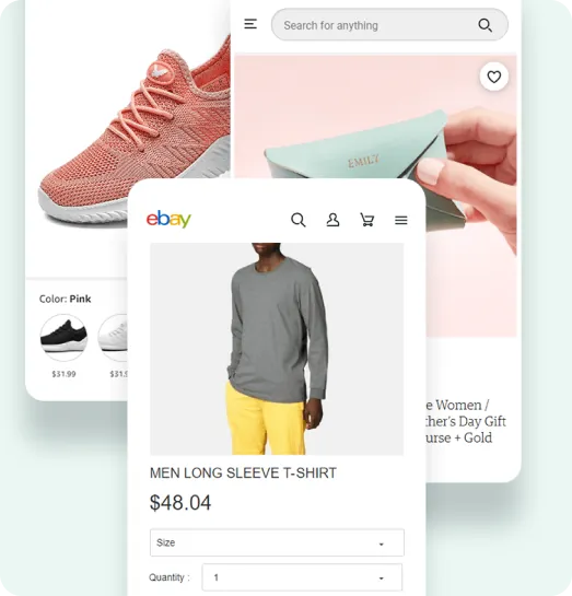 Examples of enhanced product photos for online stores